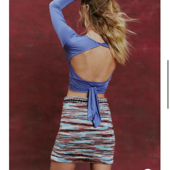 UO The Ragged Priest Data Mini sweater knit Skirt Multi Space Dye Medium - Picture 4 of 12